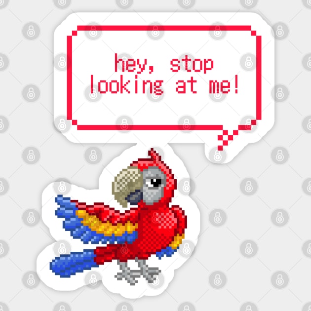 Pixel Chatter: The bird of Mockery Sticker by PixelwearStore